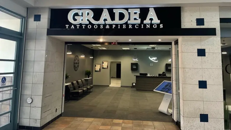 Grade A storefront inside Castleton Square mall, one of the Indianapolis tattoo shops on the northeast side