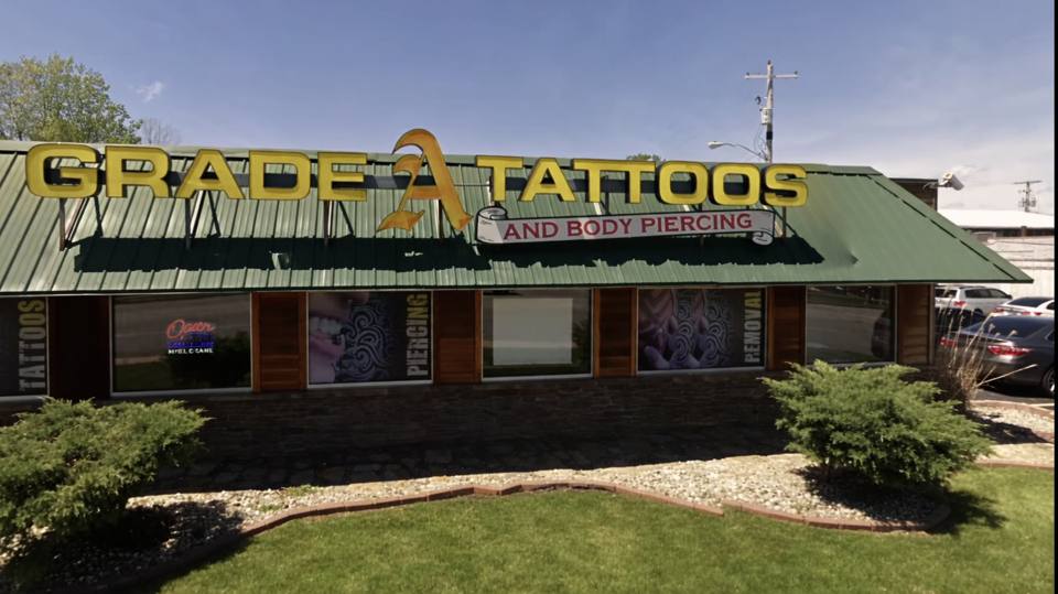 Grade A Tattoos & Body Piercing storefront on North Clinton Street in Fort Wayne, Indiana